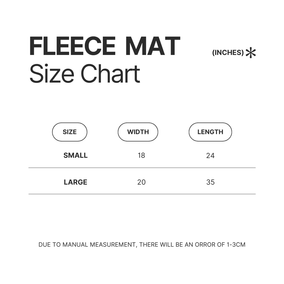 Fleece Mat Size Chart - My Melody Store