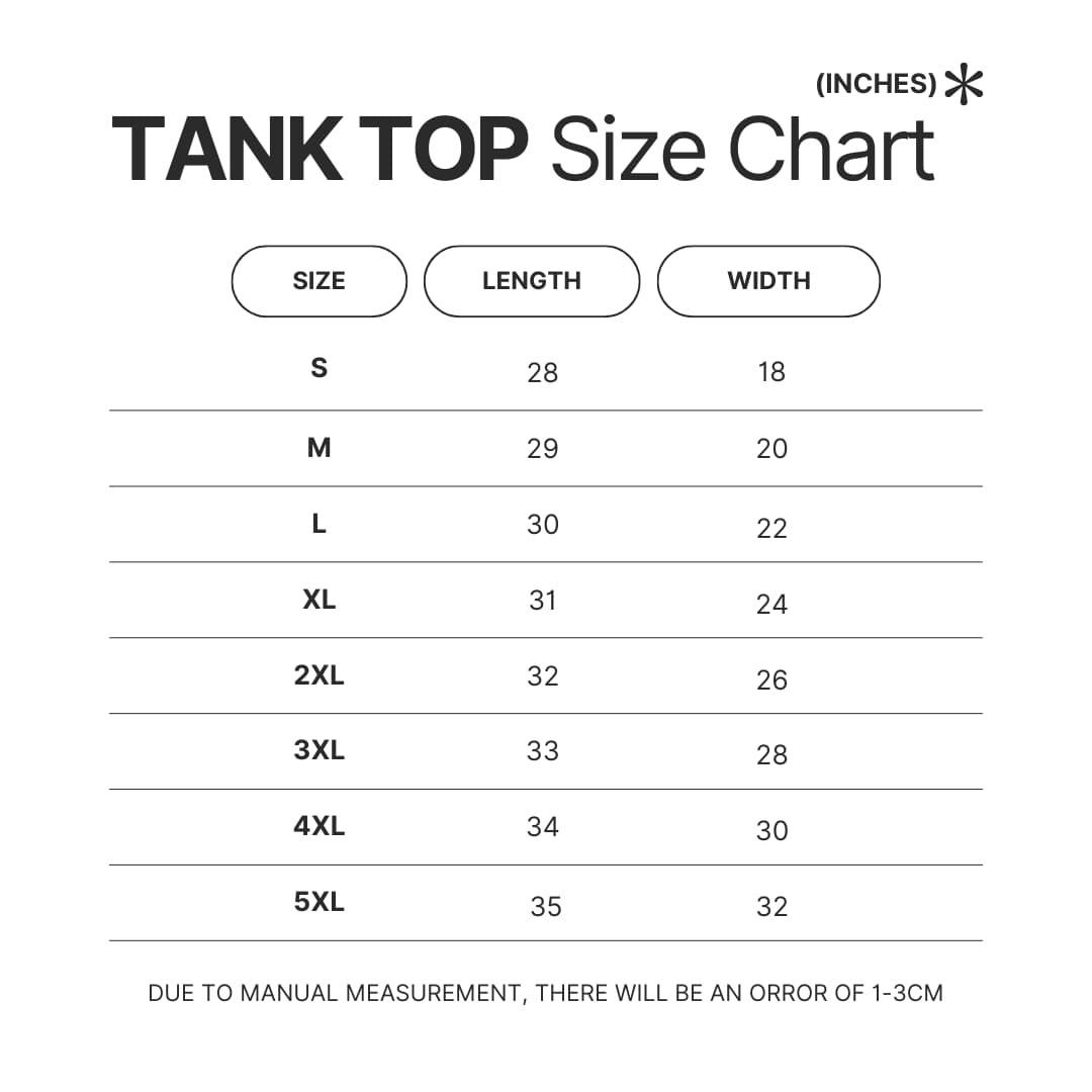Tank Top Size Chart - My Melody Store