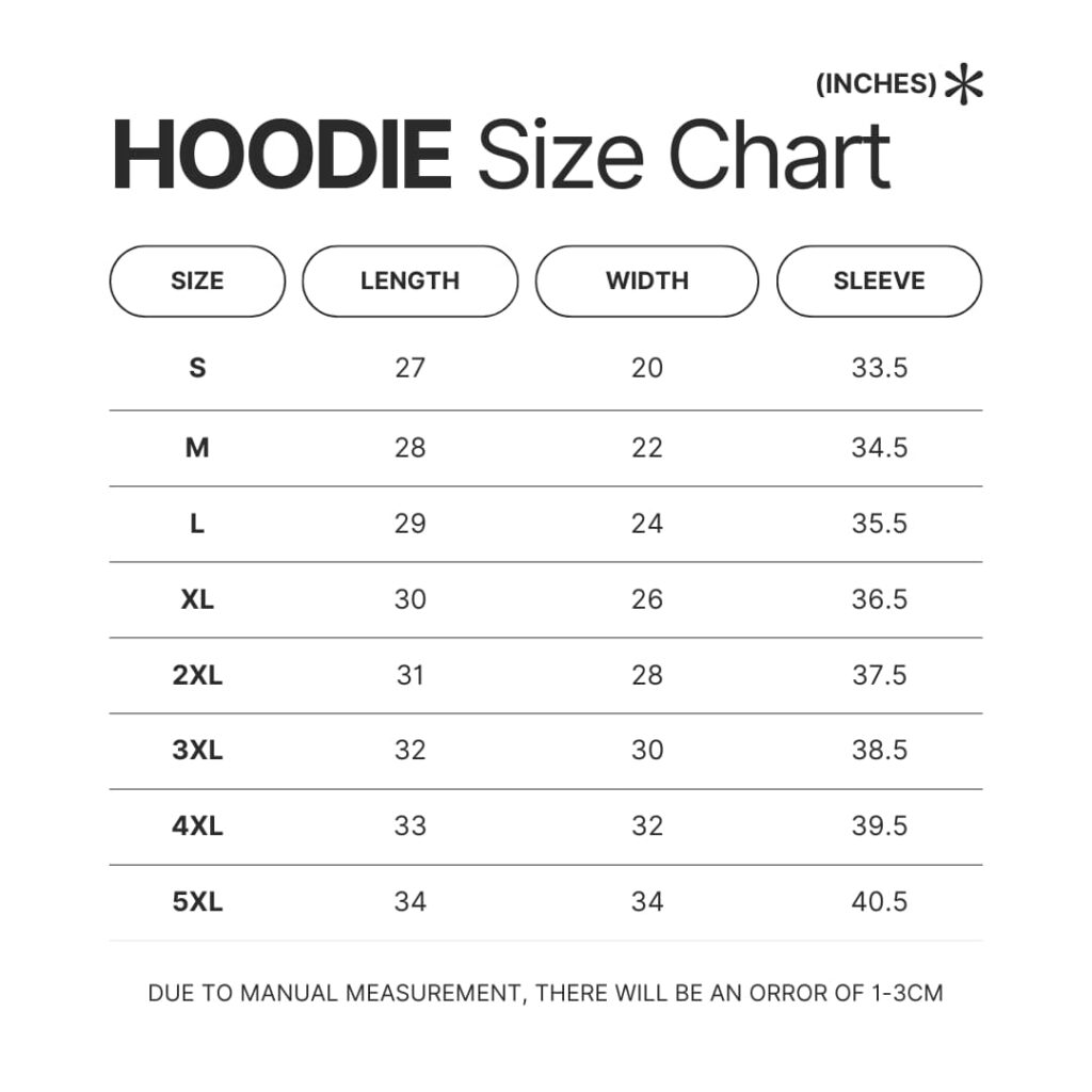 Hoodie Size Chart - My Melody Store